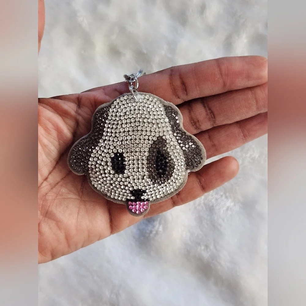 Cute Rhinestone Dog Keychain Bag Charm